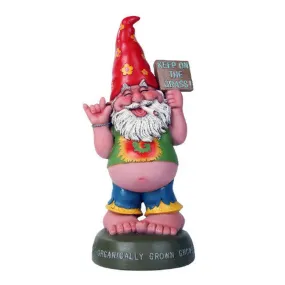 10.5" Gnome Statue - Keep on the Grass Hippie