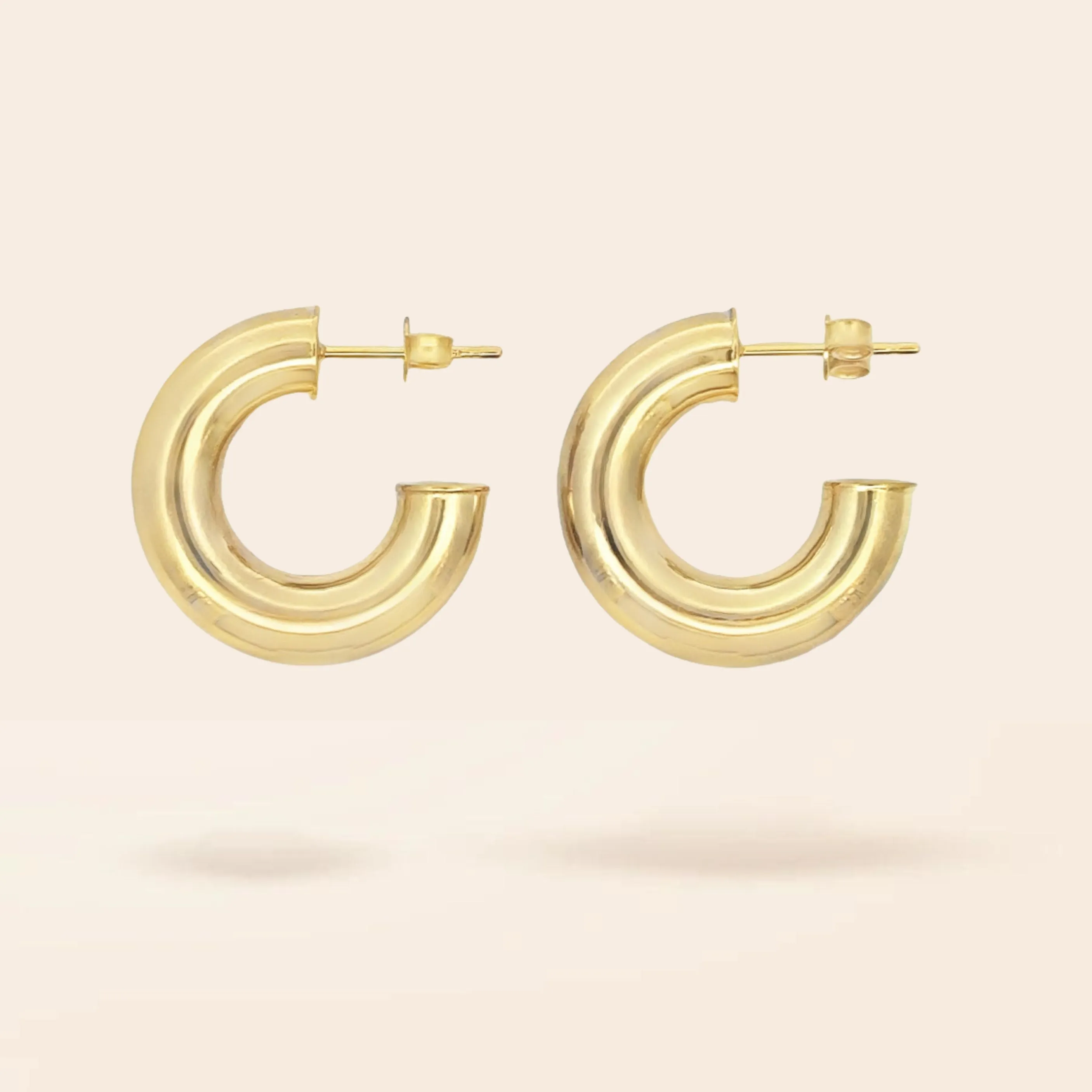 10K Gold Jumbo Open Back Hoop Earrings