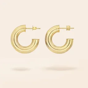 10K Gold Jumbo Open Back Hoop Earrings