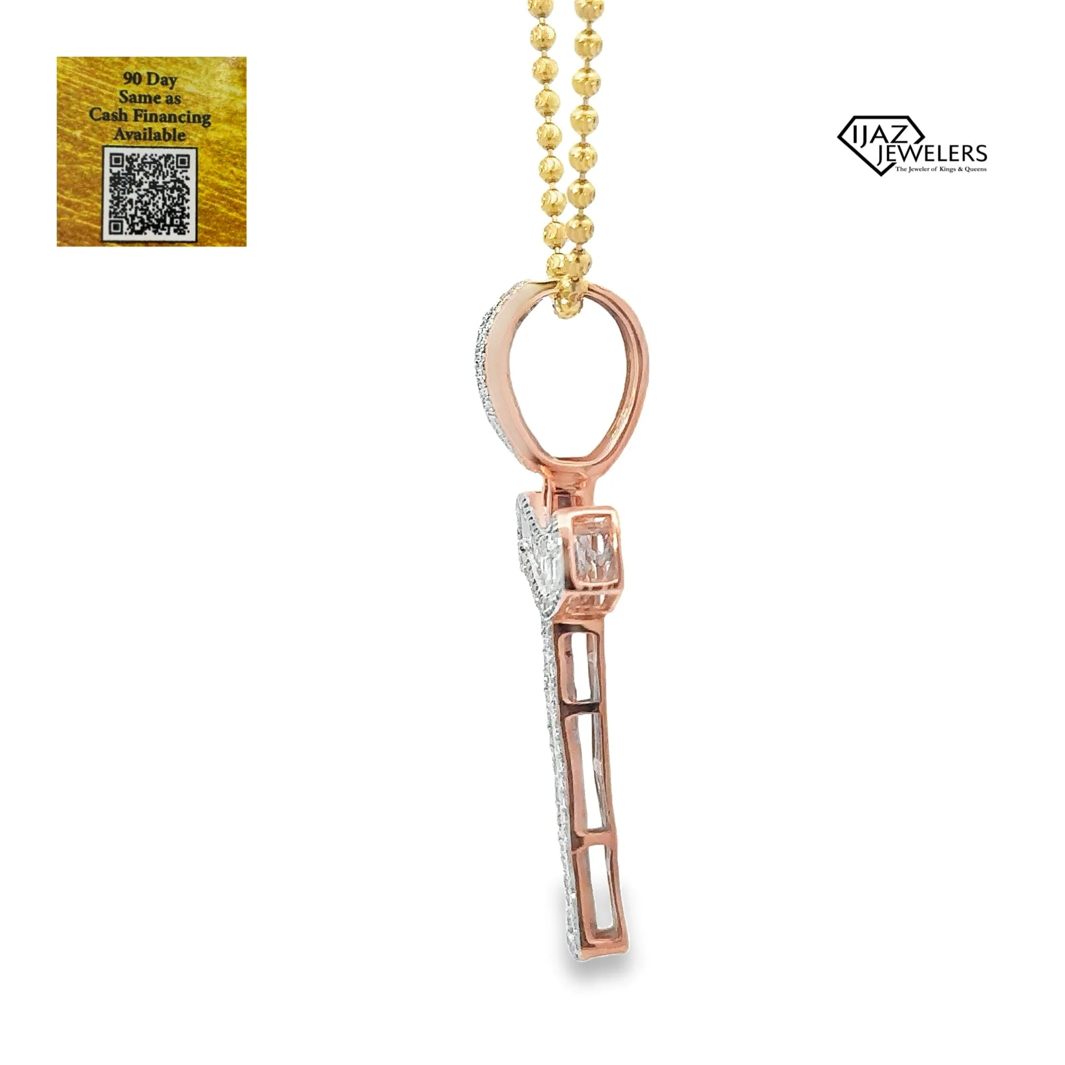 14K Rose Gold 1.09 CTW Diamond T Charm