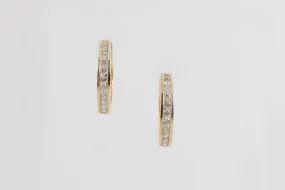 14k Yellow Gold 1.00tcw Diamond Huggie Hoop Earrings (7.42g.)