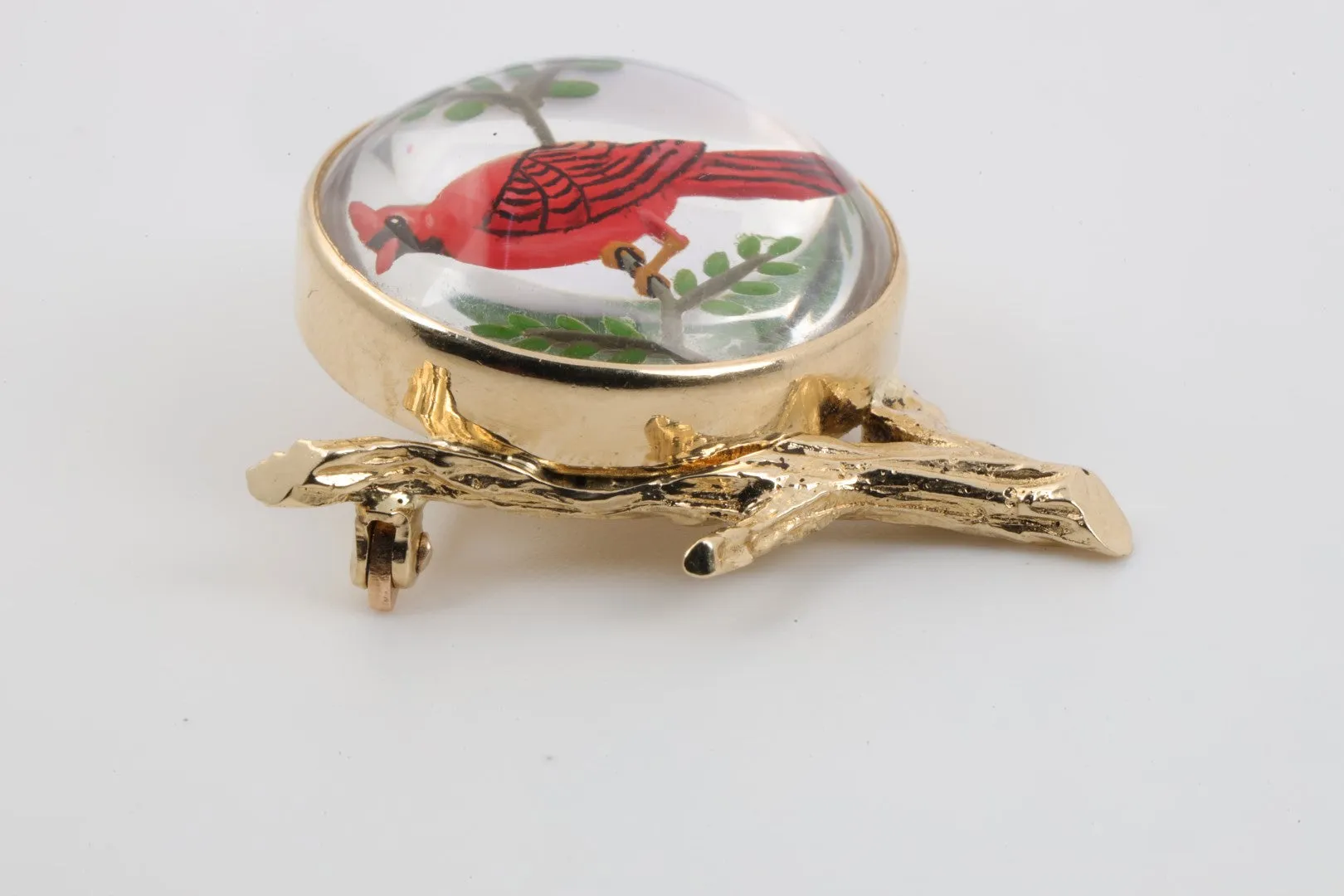 14k Yellow Gold Cardinal Brooch (9.28g.)