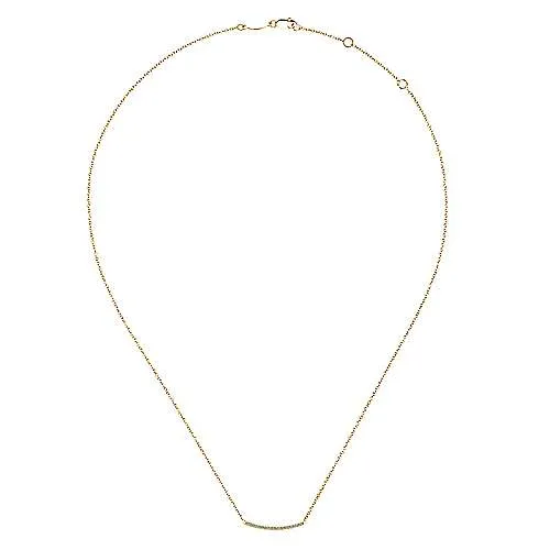 14K Yellow Gold Diamond Bar Necklace