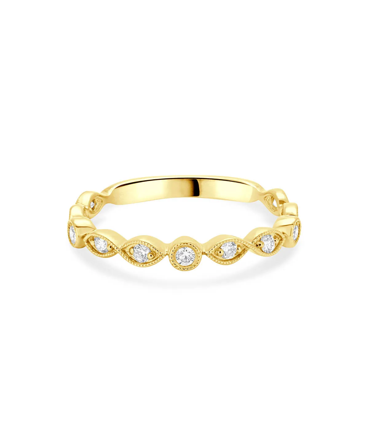 14K Yellow Gold Diamond Stackable Ring