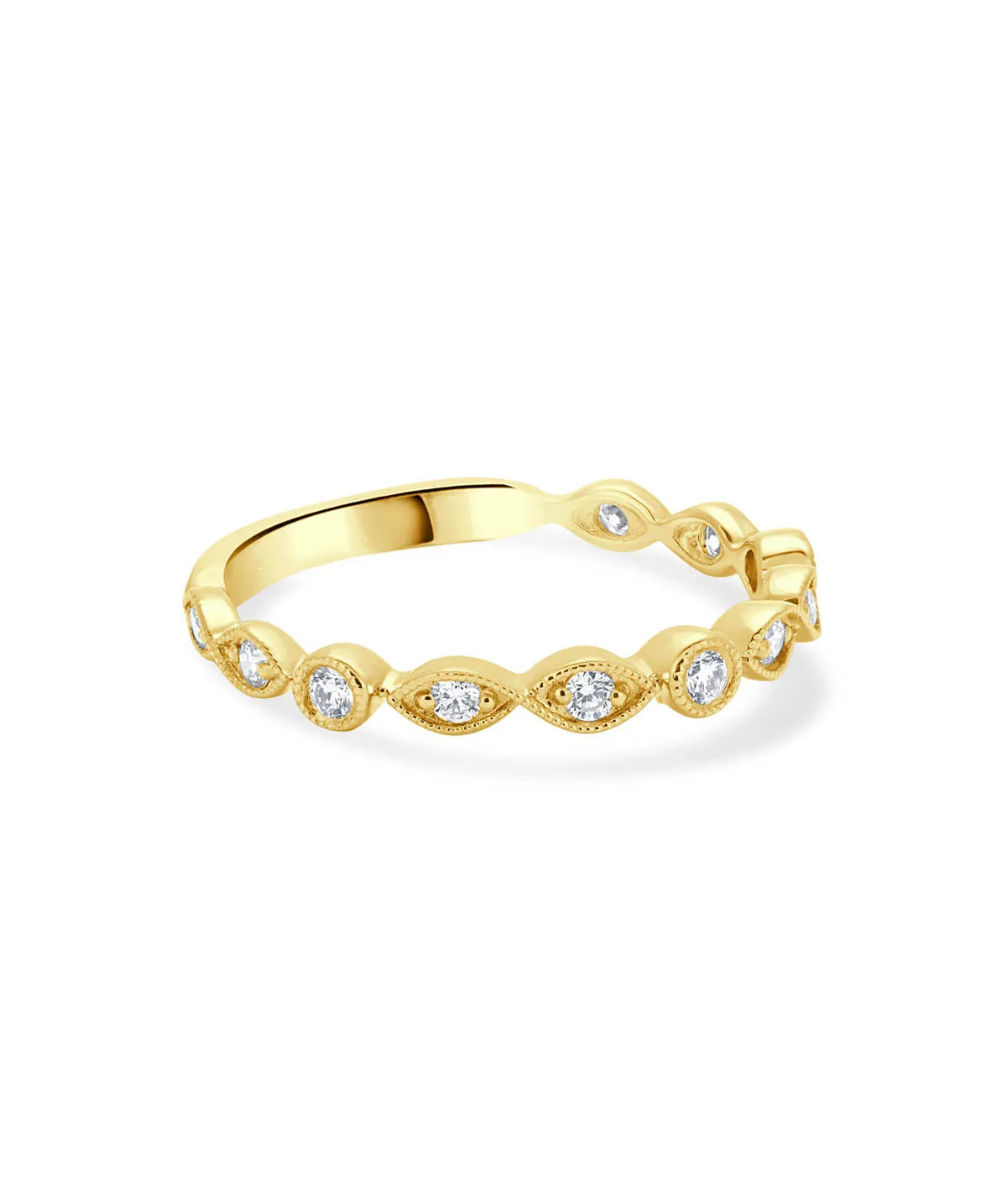 14K Yellow Gold Diamond Stackable Ring