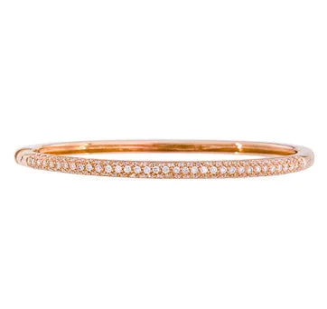 18K Pink & White Gold Diamond Pave Bangle