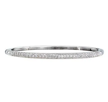 18K Pink & White Gold Diamond Pave Bangle