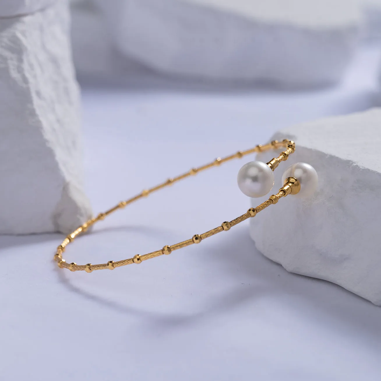 18K Solid Gold Freshwater Pearl Bracelet KB00002