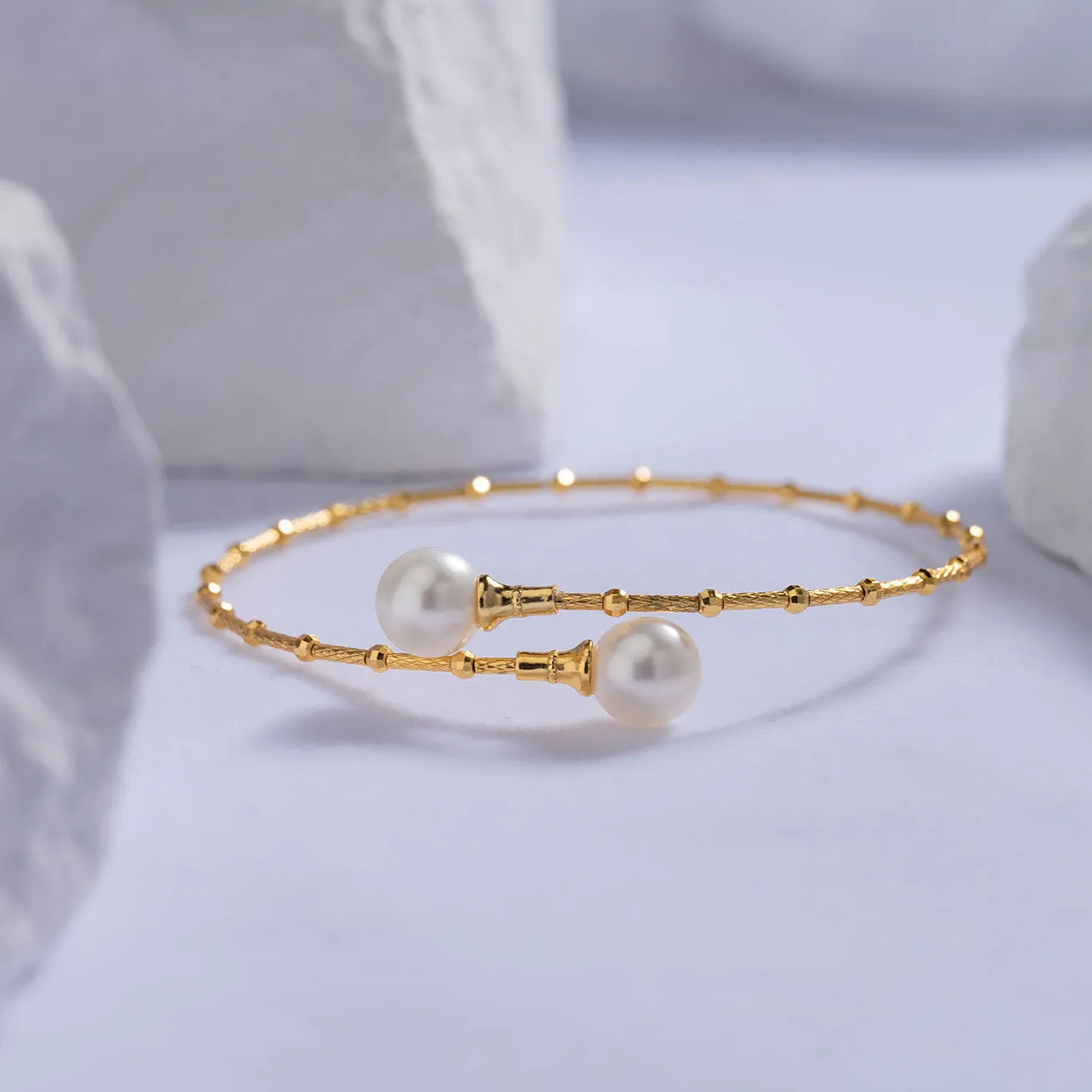 18K Solid Gold Freshwater Pearl Bracelet KB00002