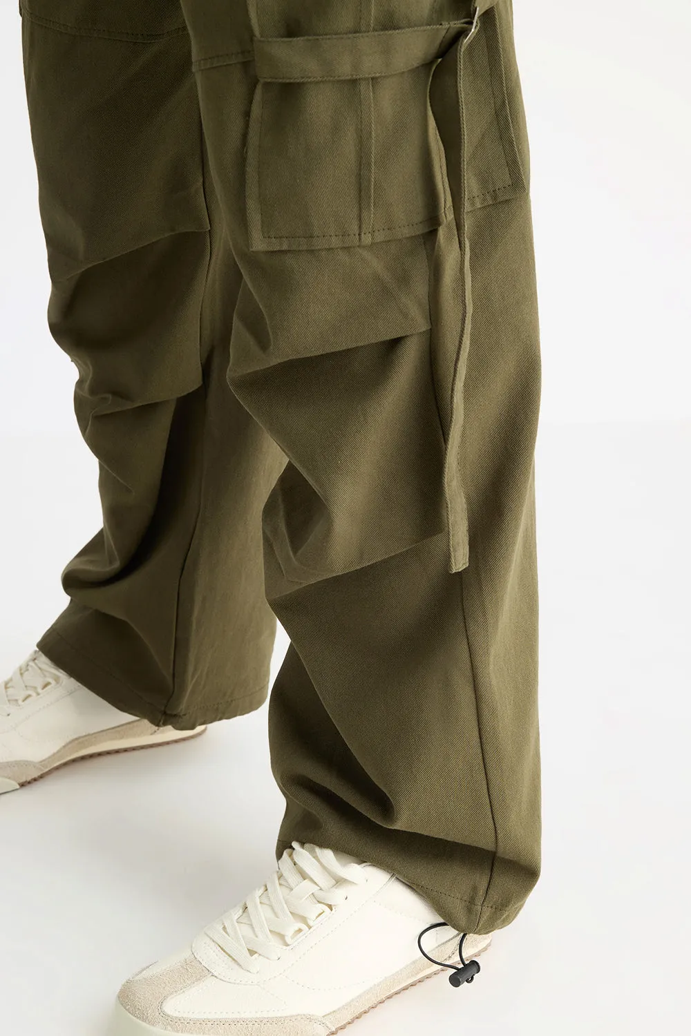 2-Tone Olive Green Flap Cargo