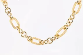 24" 14k Yellow Gold Openwork Oval Link Necklace (37.97g.)