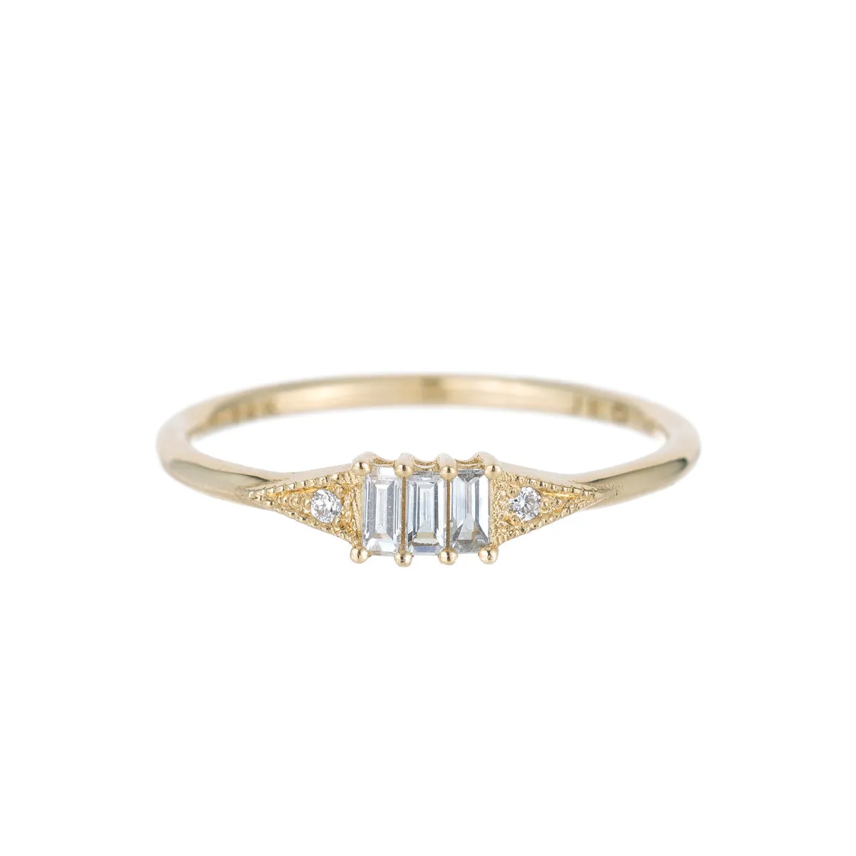 3 Baguette Mini Deco Point Ring