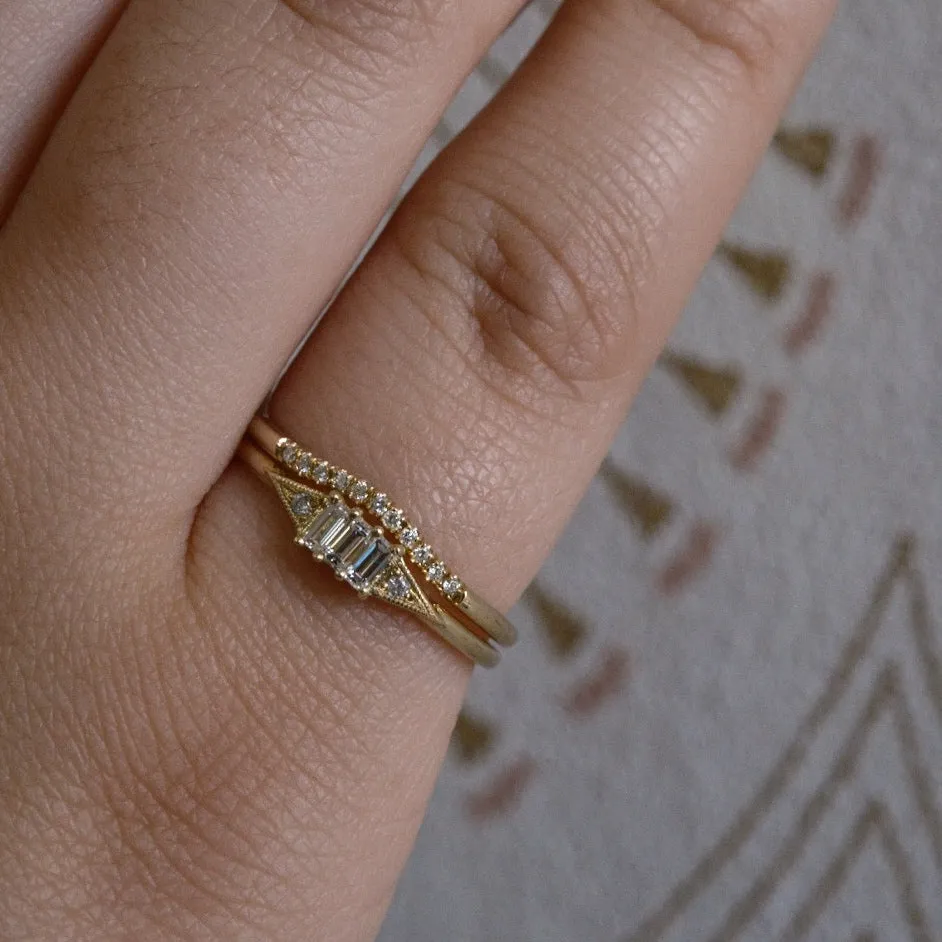 3 Baguette Mini Deco Point Ring