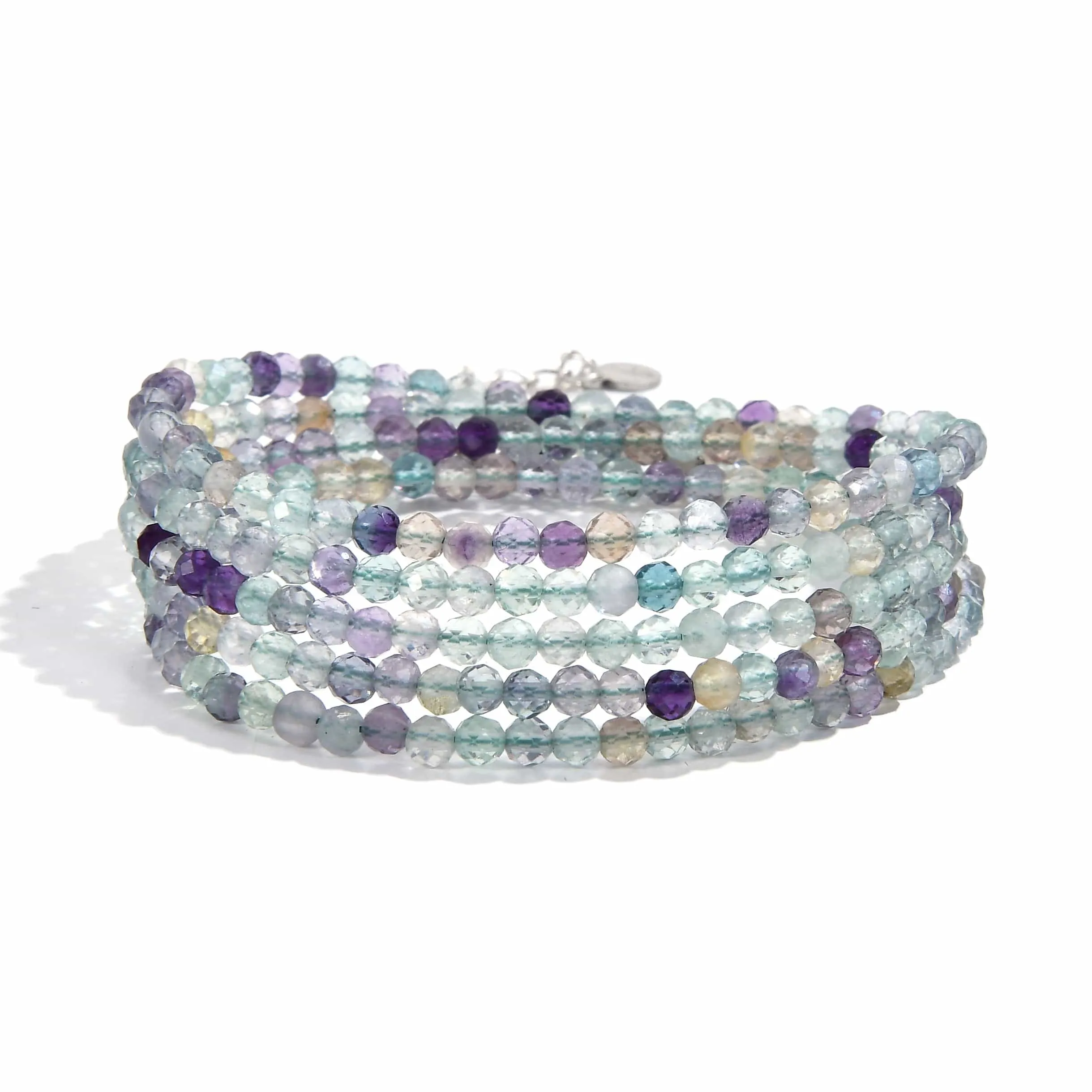 3mm Fluorite Faceted 31 Necklace / Multi Wrap Bracelet