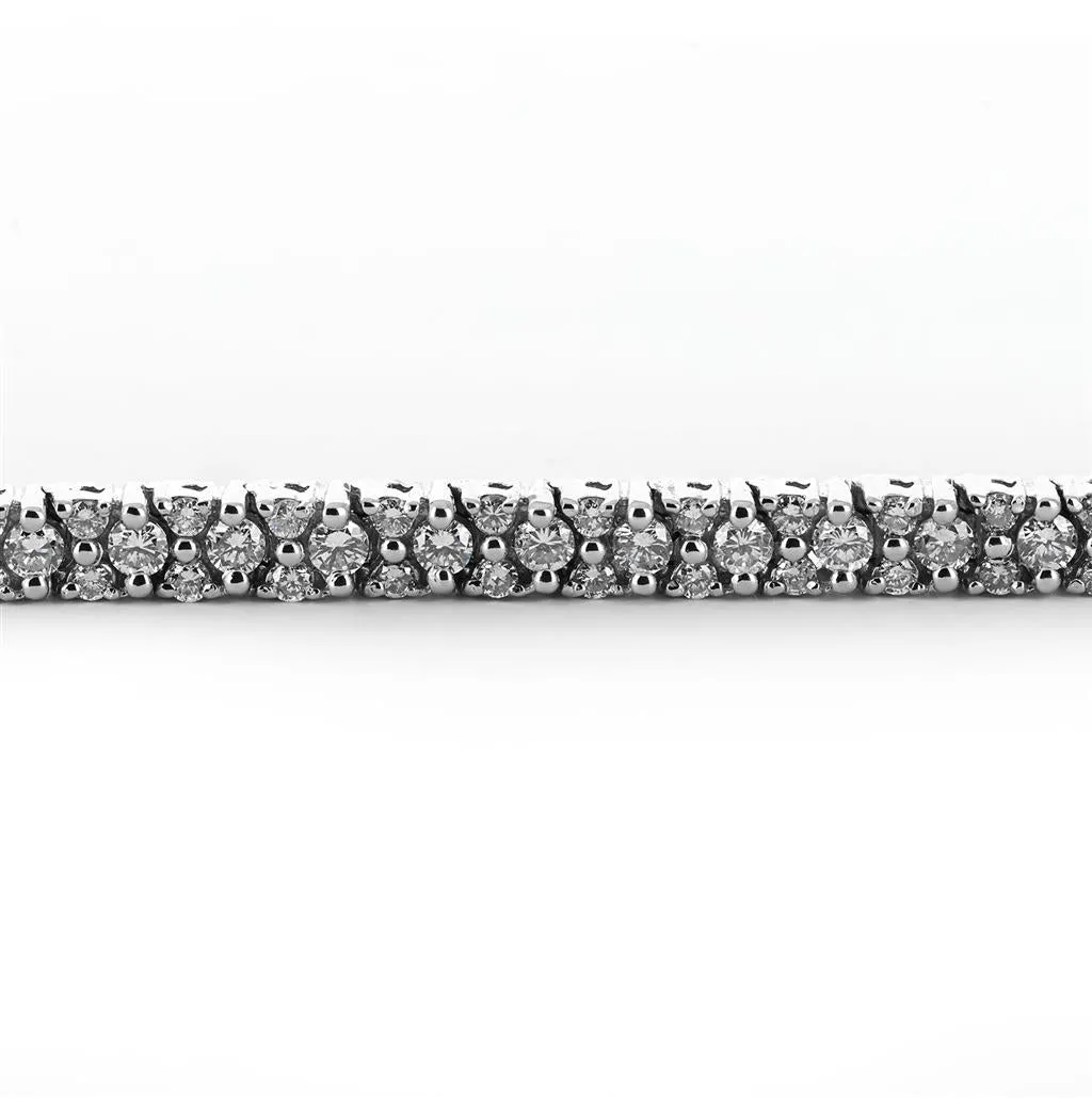 5.0ctw Cluster Diamond Tennis Bracelet - White Gold