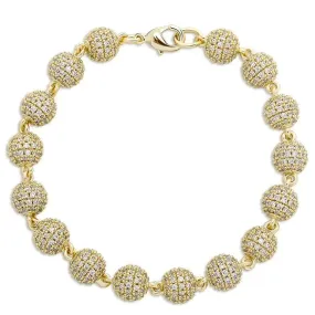 6mm Diamond Beads Bracelet in Yellow Gold