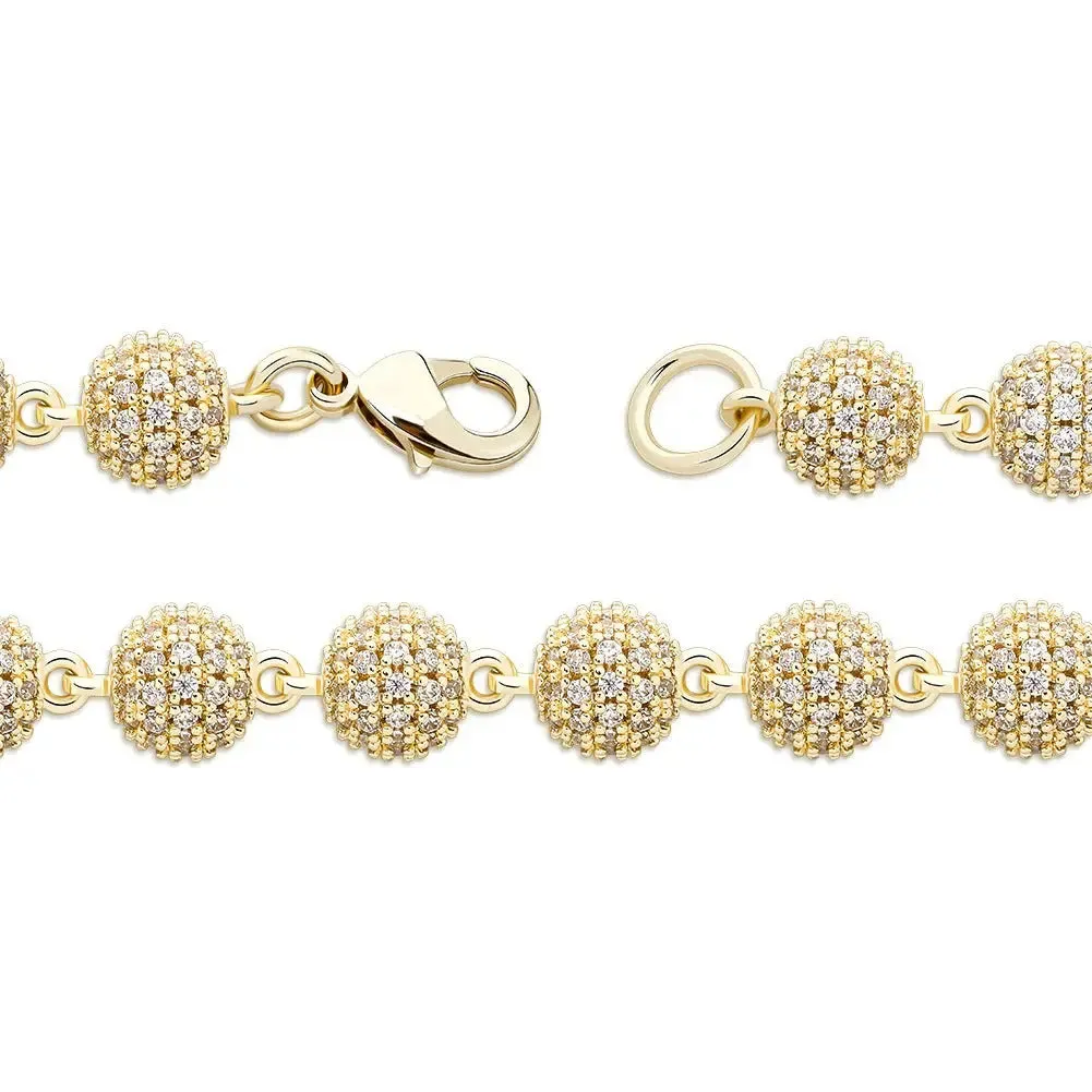 6mm Diamond Beads Bracelet in Yellow Gold