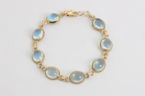 7" 14k Yellow Gold 31.77tcw Blue Topaz Bracelet (11.62g.)