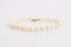 8" 14k Yellow Gold Pearl Bracelet (9.78g.)