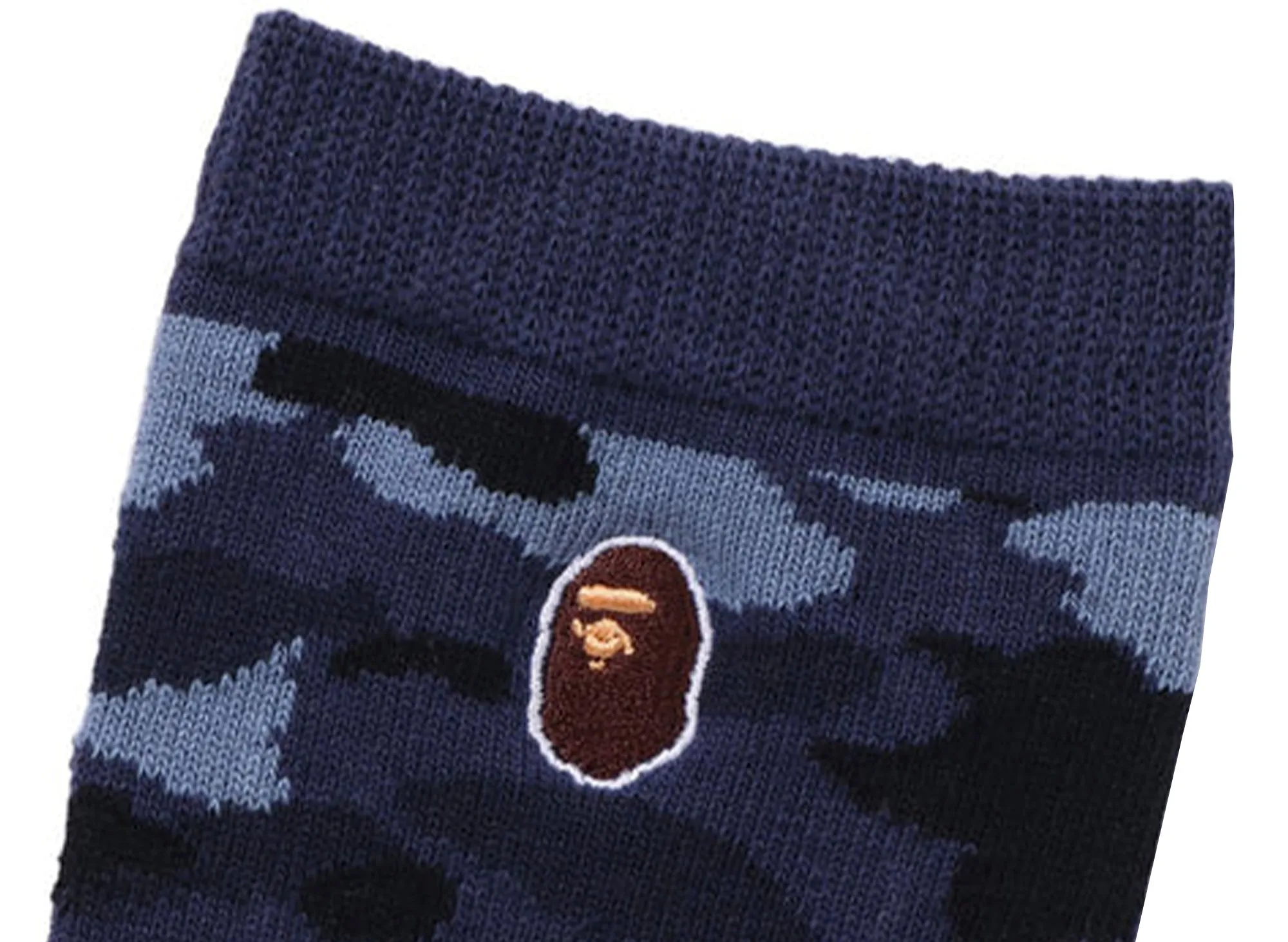 A Bathing Ape Color Camo Ape Head One Point Socks in Navy xld