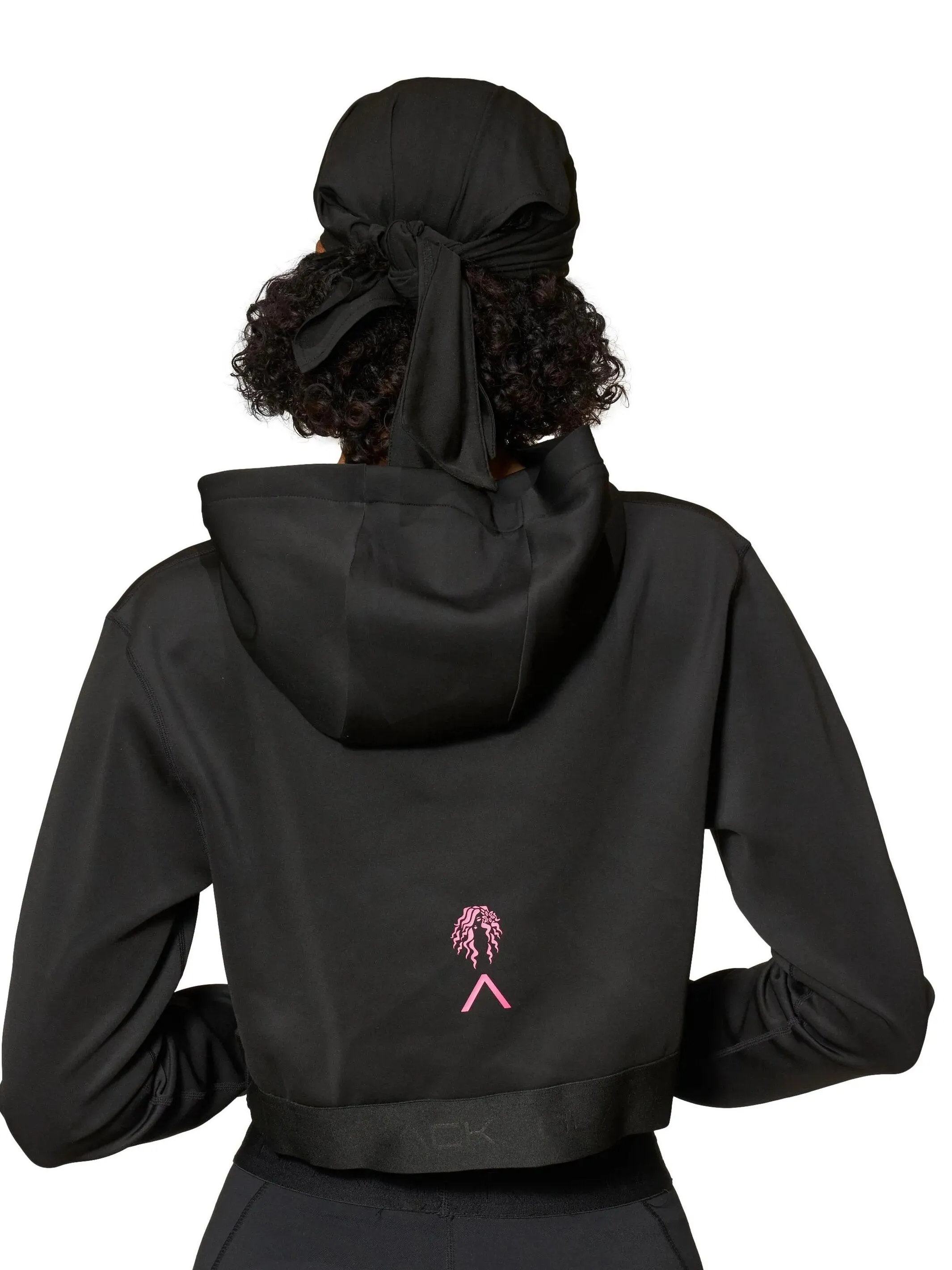 Actively Black x Mielle Pink Long Sleeve Crop Hoodie