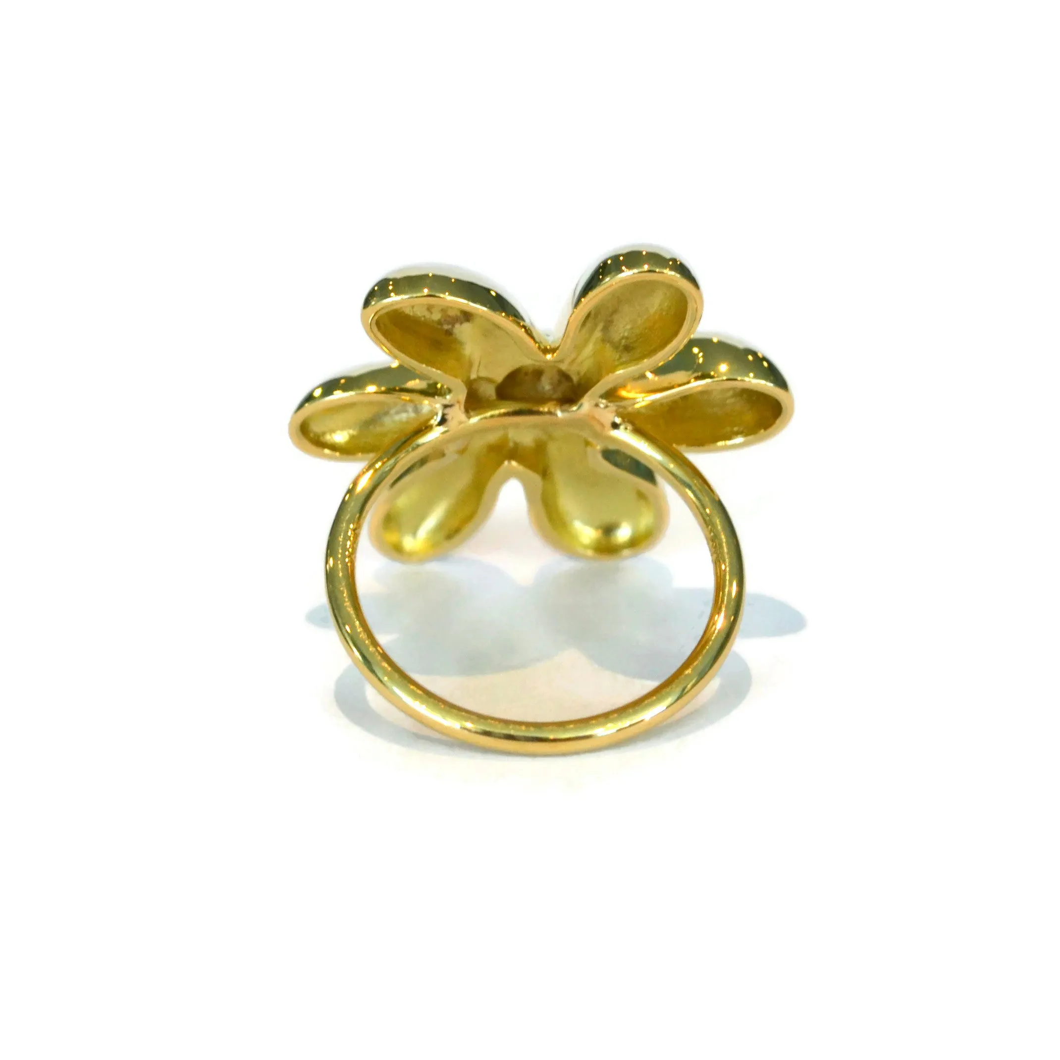 AFJ Gold Collection - Flower Ring, 18k Yellow Gold