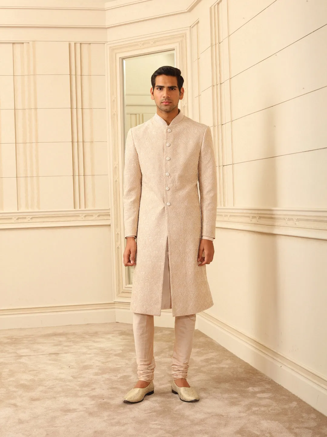 All Over Resham Embroidered Sherwani