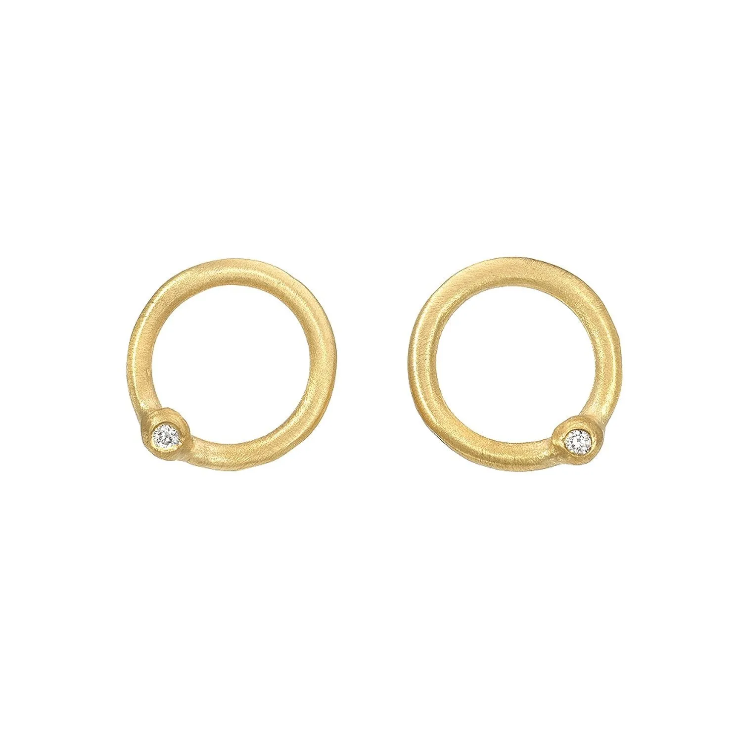 Allu Gold Circle Diamond Stud Earrings