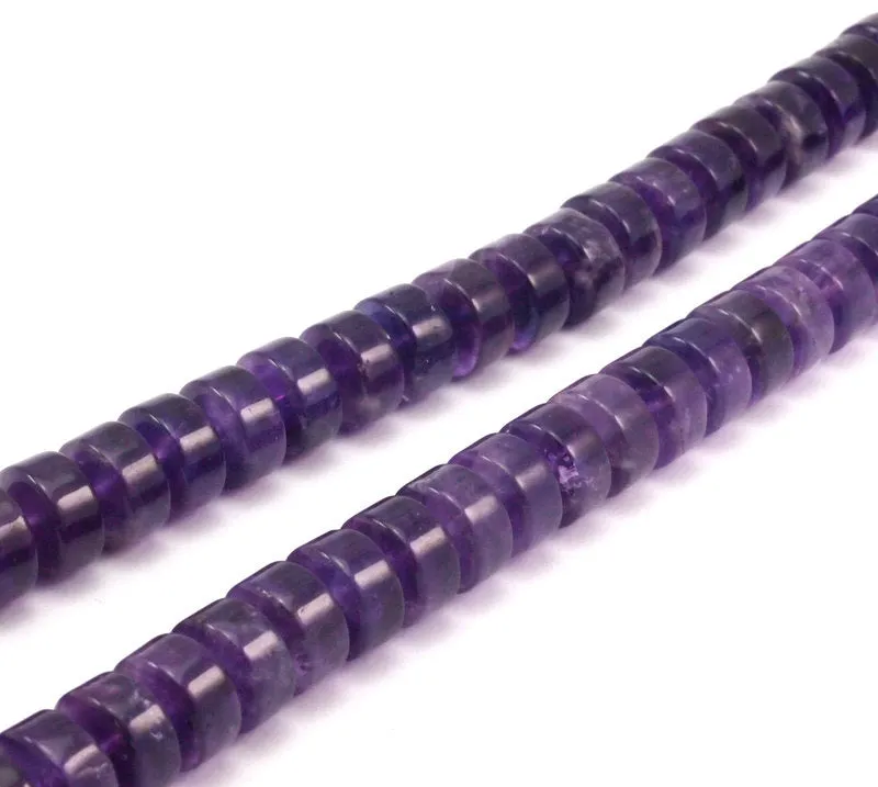 Amethyst 11mm Rondella Gemstone Beads 15.5 Inches Full Strand T05