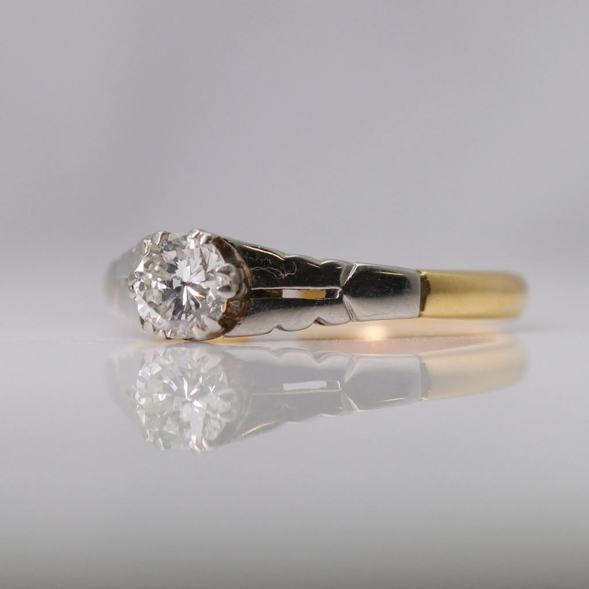 Art Deco 1920's Diamond Solitaire Engagement Ring