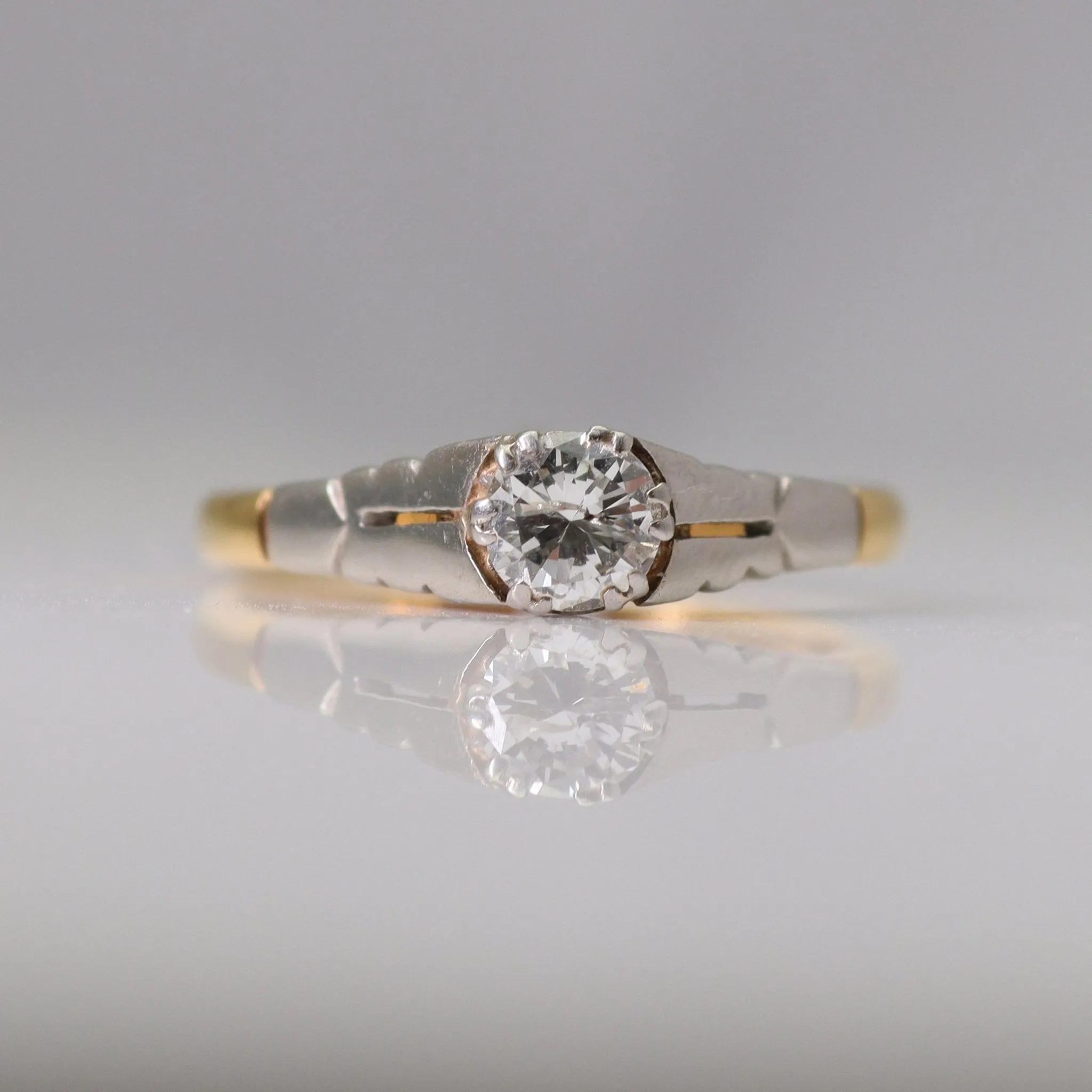 Art Deco 1920's Diamond Solitaire Engagement Ring