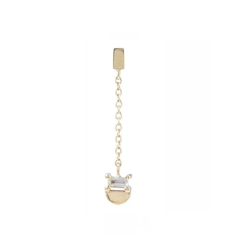 Baguette Half Moon Drop Earring (Single)