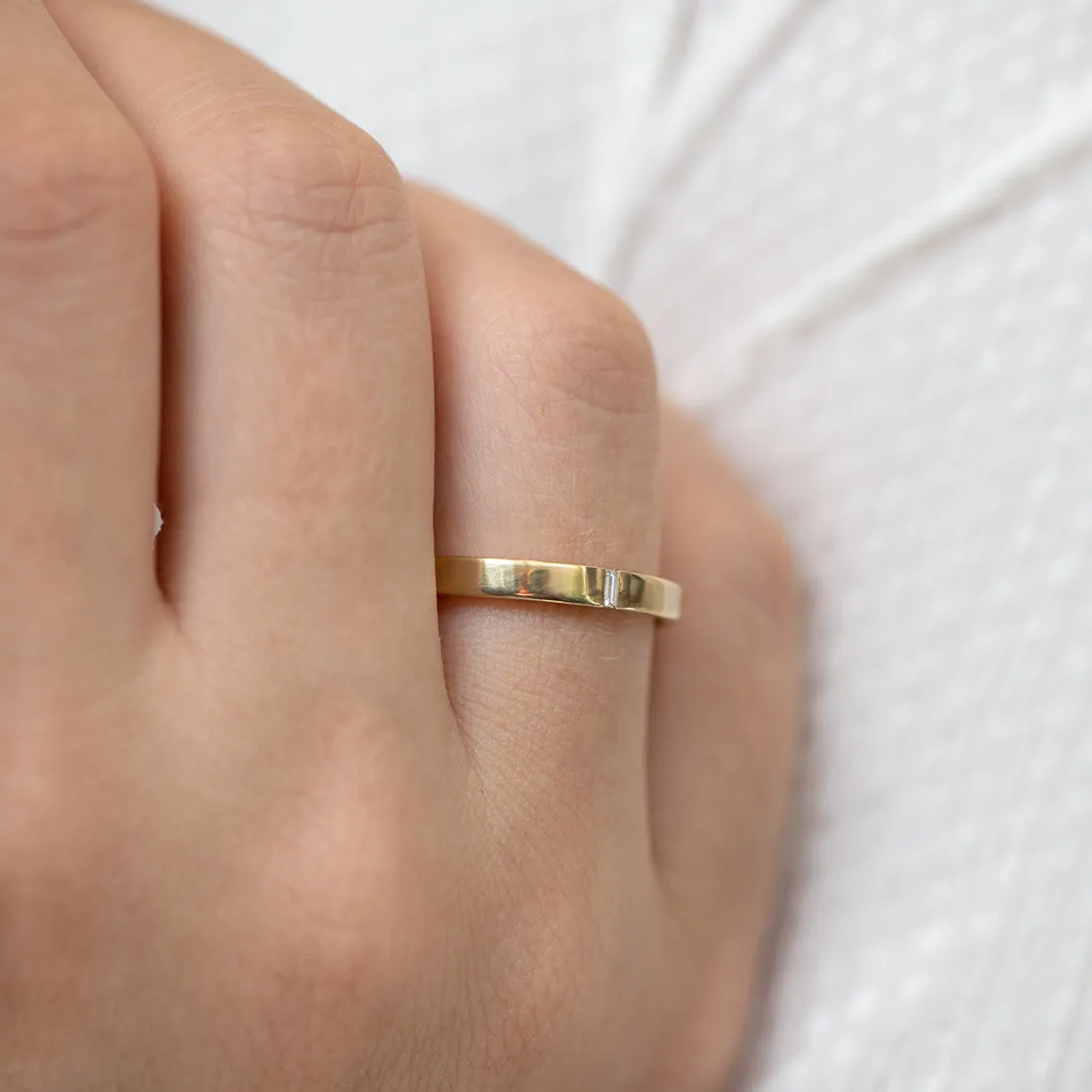 Baguette Wedding Band - Hers