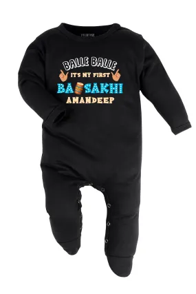 Balle Balle It's My First Baisakhi Baby Romper | Onesies w/ Custom Name