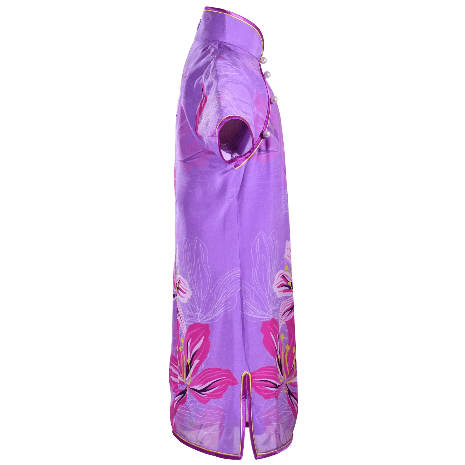 【BAUHINIA】100% Silk Cheongsam with Crystals-Junior