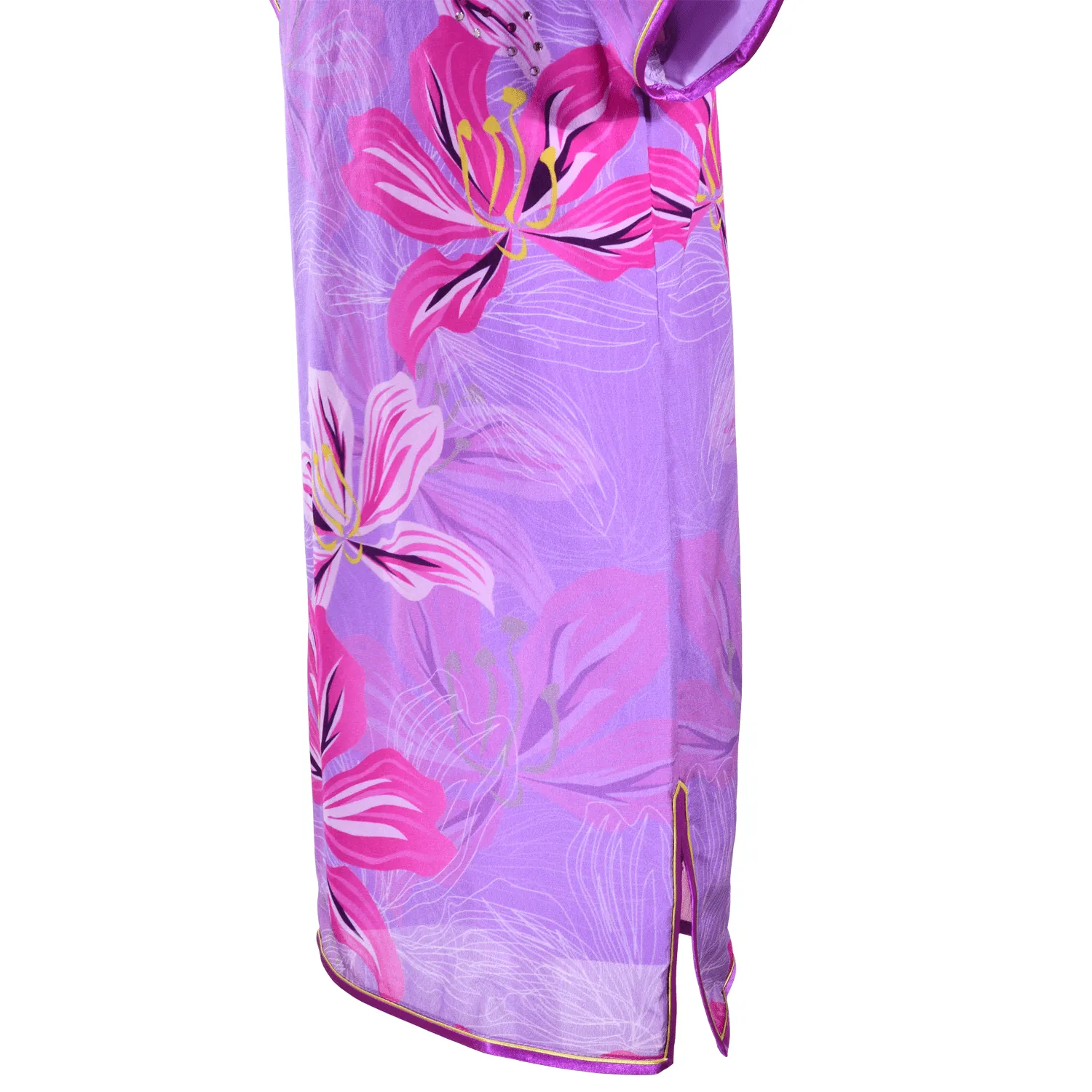 【BAUHINIA】100% Silk Cheongsam with Crystals-Junior