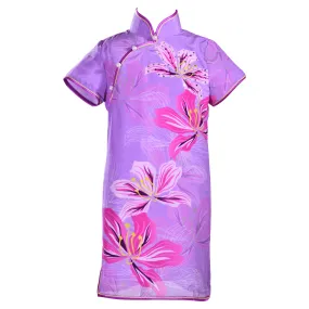 【BAUHINIA】100% Silk Cheongsam with Crystals-Junior