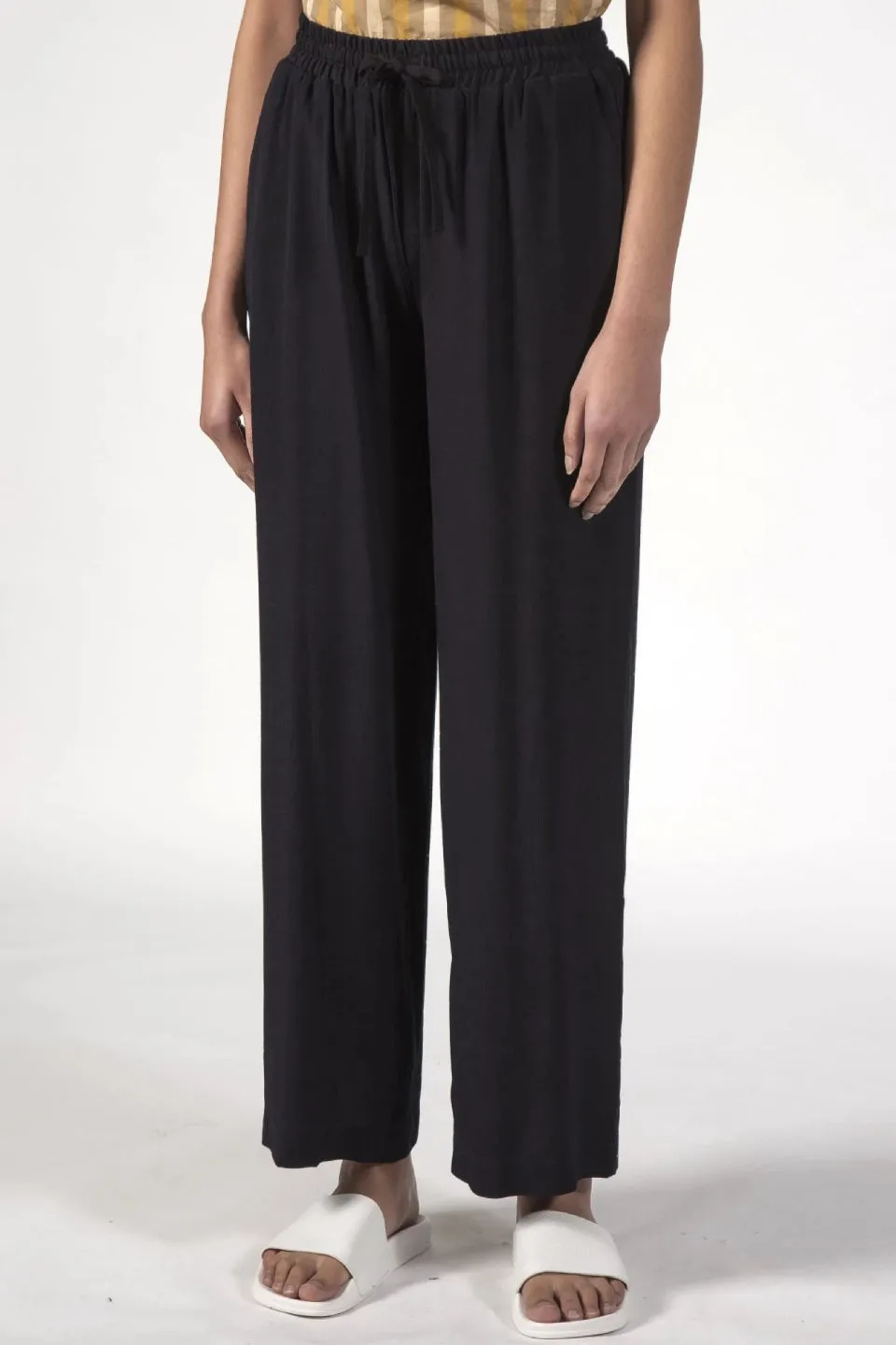 Beach Black Wide Leg Pants