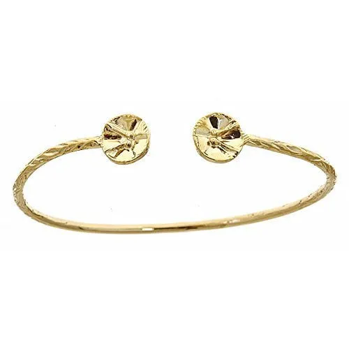 Better Jewelry 14K Yellow Gold West Indian Bangle w. Drum Ends