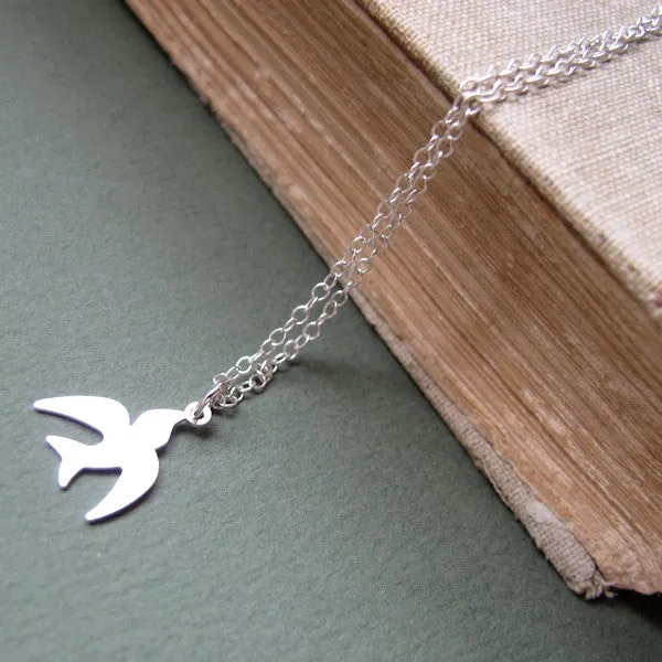 Bird Necklace - Swallow/Dove Pendant Necklace