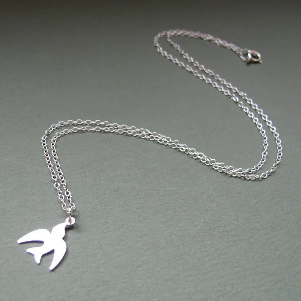 Bird Necklace - Swallow/Dove Pendant Necklace