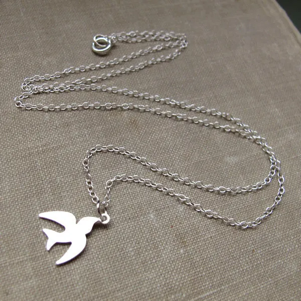 Bird Necklace - Swallow/Dove Pendant Necklace