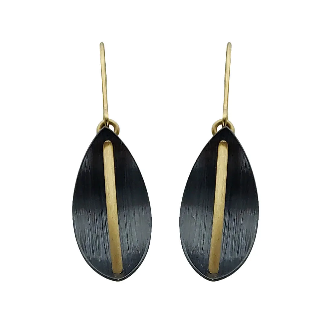 Black And Gold Tapering Petal Earrings By Tip To Toe