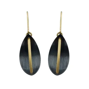 Black And Gold Tapering Petal Earrings By Tip To Toe