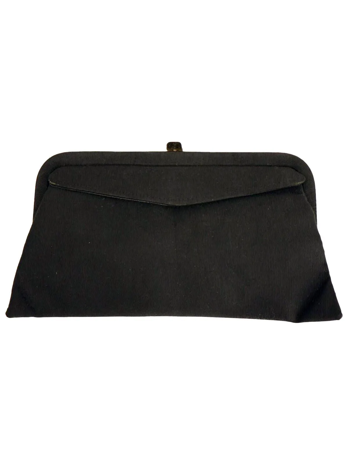 Black Grosgrain Vintage Frame Clutch Bag