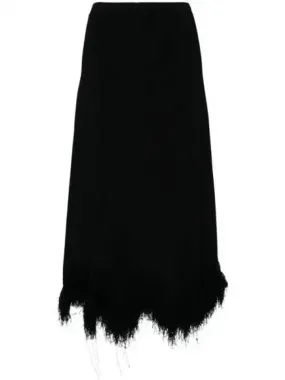 Black tassel decorated long skirt 270506