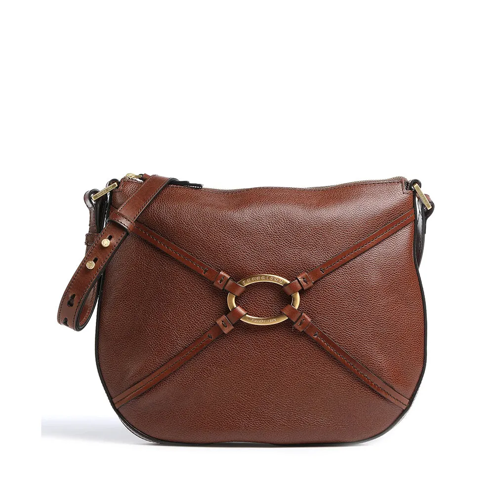 Borsa Donna Hobo a Tracolla THE BRIDGE in Pelle Marrone linea Amelia