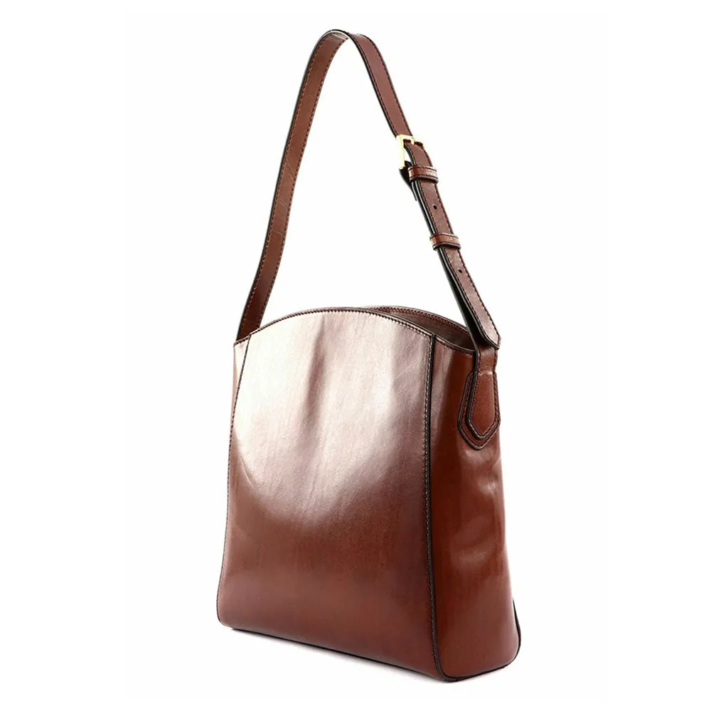 Borsa Donna Hobo THE BRIDGE linea Costanza in Pelle Marrone