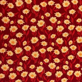 Bountiful Daisies, Cherry | Season & Spice | Quilting Cotton