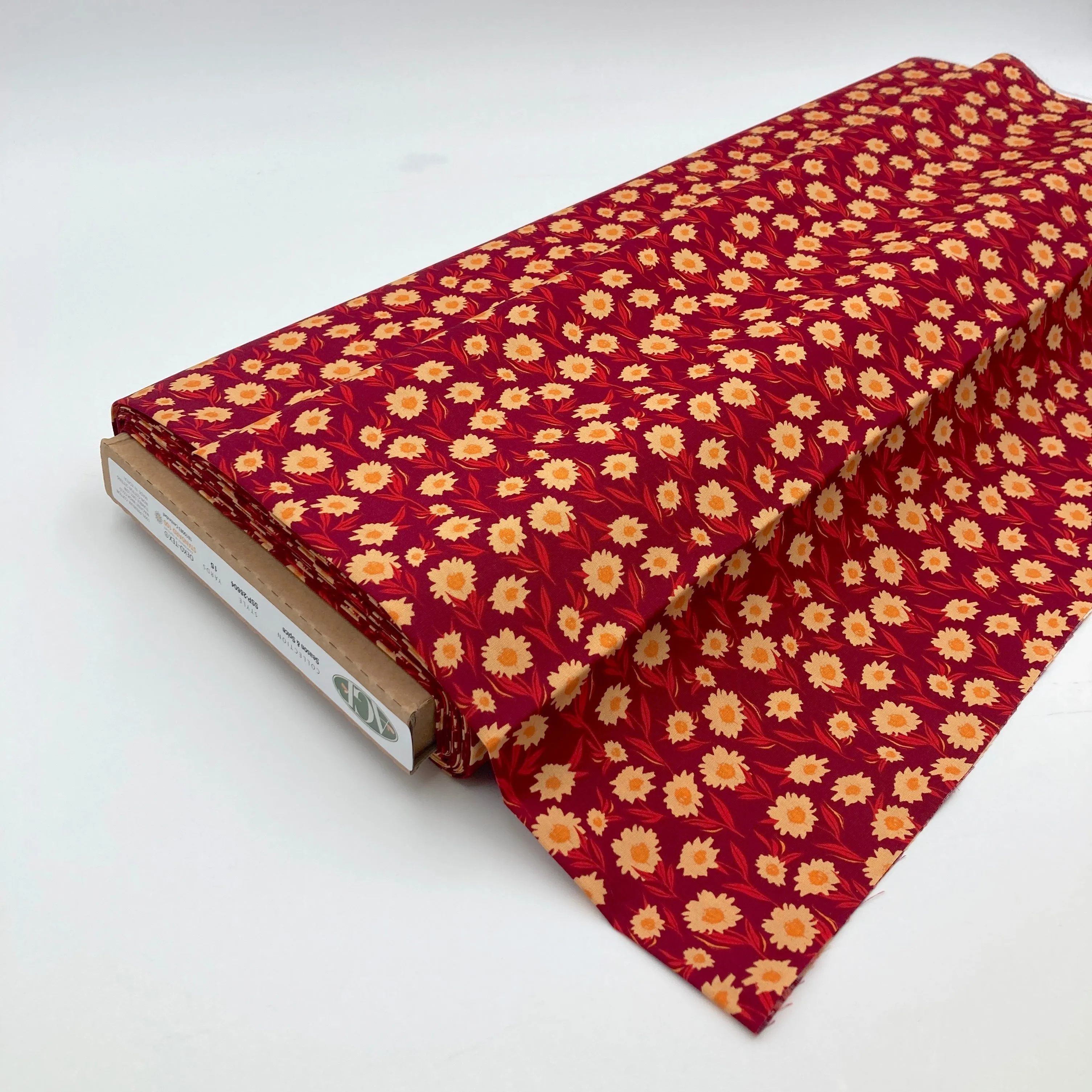 Bountiful Daisies, Cherry | Season & Spice | Quilting Cotton